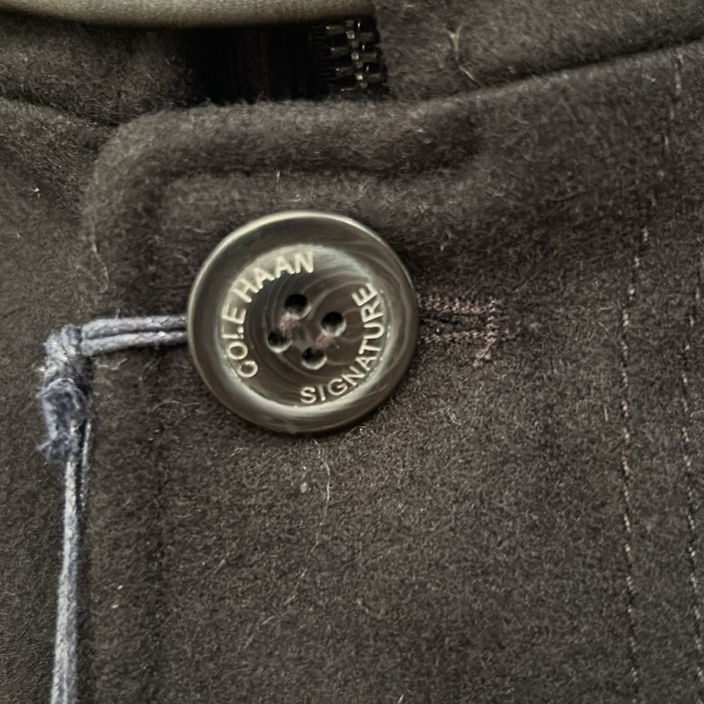 NWT COLE HAAN Men's Melton Jacket / Peacoat in black, sz Medium - Picture 4 of 12